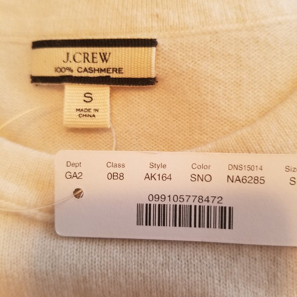 NWT J Crew Cashmere T-shirt in cream / ivory - Picture 6 of 6